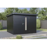 Wolff Finnhaus Premium Metall Gartenhaus Hakon 3030 Anthrazit