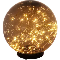LED Solar Außen Tisch Lampe Garten Lichterkette Kugel Strahler Park Lampe rauch Globo 33805
