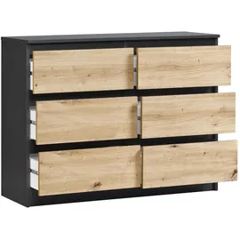 home collective Highboard 95 x 78 x 35 cm Anthrazit / Eiche