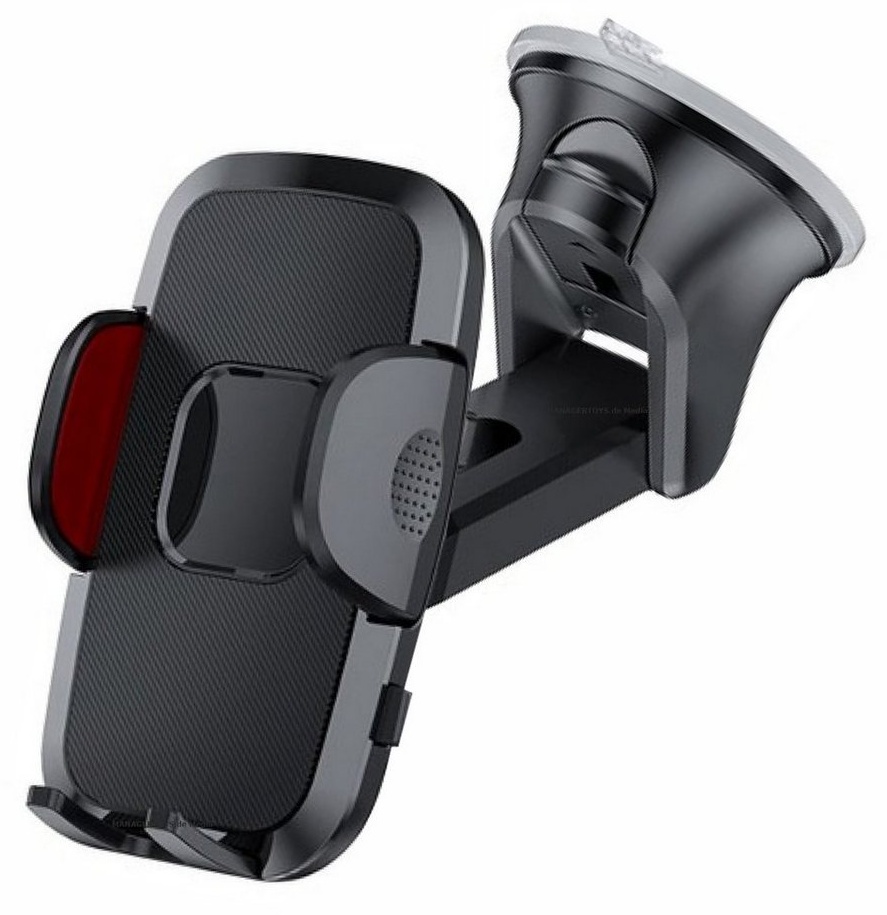 SECUMAX Universal Smartphone Auto Scheiben Global Halter 360° + 270° Handy-Halterung schwarz
