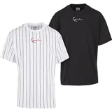 Karl Kani KM222-101-2 KK 2-Pack Pinstripe + Essential Tee weiß S