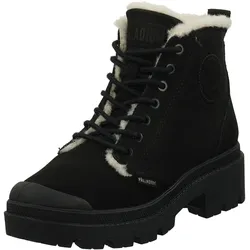 Schnürstiefelette PALLADIUM "Palladium Stiefelette Leder", Gr. 37, schwarz, Leder, casual, Schuhe