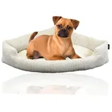 Rohrschneider ® XXL Eck-Hundebett für große Hunde aus Cord L