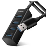 AXAGON HUE-M1AL USB-Hub 4 Port USB-A USB 3.2 Gen1 5 GBit/s Silber HUE-M1AL