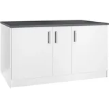 KOCHSTATION Kücheninsel »KS-Toronto«, Breite 153 cm, MDF-Fronten, Flaschenregal, weiß