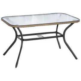 Merxx Ravenna Set 7-tlg. 6 Stapelsessel Gartentisch 150 x 85 cm Natur