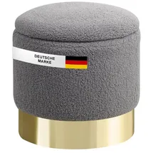 Albatros Hocker mit Stauraum Nizza Sitzhocker mit Stauraum, Modernes Design, Edler Sherpa-Bezug Sitztruhe Sitzbank mit Stauraum – optimal als Fußhocker Hocker