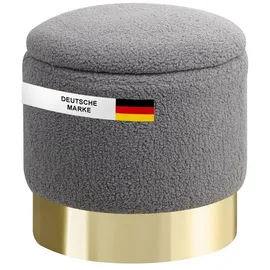 Albatros Hocker mit Stauraum Nizza Sitzhocker mit Stauraum, Modernes Design, Edler Sherpa-Bezug Sitztruhe Sitzbank mit Stauraum – optimal als Fußhocker Hocker
