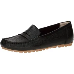 Mokassin CAPRICE "Caprice Mokassin Leder", Damen, Gr. 41, schwarz, Leder, casual, Schuhe