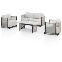 Juskys Gartenmöbel 4er Set Curacao Beige