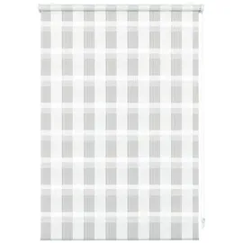 GARDINIA Doppelrollo Karo 75 x 150 cm weiß