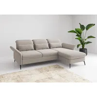 Ecksofa SIT & MORE "Emely, inkl. Sitztiefenverstellung", grau (elefant), B:264cm H:92cm T:198cm, 100% Polyester, Sofas, wahlweise mit Bettfunktion,Bettkasten,Kopf- & Armteilverstellung