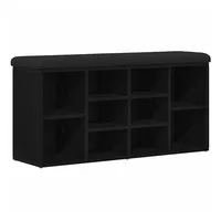 VidaXL Bank mit Stauraum Schwarz Eichenholz 100x30x48 cm Engineered