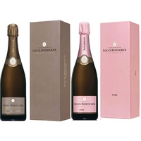 Louis Roederer Champagne Brut Vintage Deluxe Geschenkpackung Champagner, 750ml & Champagne Brut Rosé Deluxe Geschenkpackung Champagner, 750ml