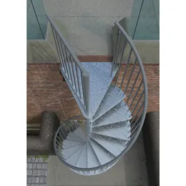 Minka Außentreppe Rondo Zink Smart 180 cm Geschosshöhe bis 305 cm