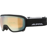 Alpina Scarabeo Q-LITE - Verspiegelte, Kontrastverstärkende OTG Skibrille Mit 100% UV-Schutz Für Erwachsene, black matt, One Size