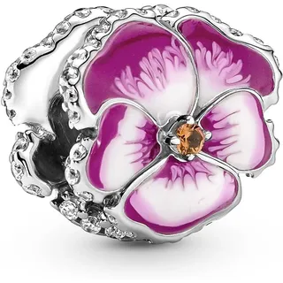 Pandora Charm Silber Pinkfarbenes Stiefmütterchen