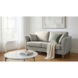 Home Affaire 2-Sitzer HOME AFFAIRE "Arellano, Breite 155 cm", beige (sand), B:155cm H:87cm T:86cm, Sofas, klassisches Design, 2 Zierkissen inklusive, Webstoff fein