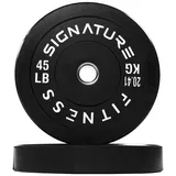 Fitvids Bumper Plate Olympische Hantelscheiben mit Stahlnabe, 5,1 cm, 20,4 kg, Paar