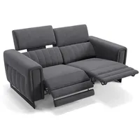 Sofanella 2-Sitzer Stoff LESINA, Relaxsofa, Designsofa, Designer Couch, Italienisches Sofa, 2er Sofa grau