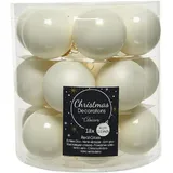 Kaemingk Weihnachtsbaumkugeln Glas 4 cm wollweiß 18 Stück