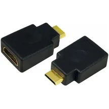 Logilink AH0009 HDMI Adapter [1x HDMI-Stecker C Mini - 1x HDMI-Buchse] Schwarz vergoldete Steckkontakte