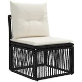 vidaXL Armfreies Sofa Schwarz Poly-rattan