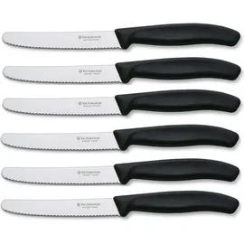Victorinox Swiss Classic Tomatenmesser 11 cm 6-tlg. Schwarz/Silber
