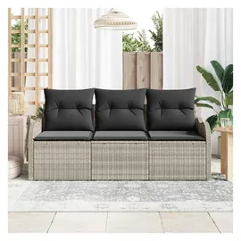 vidaXL Garten-Sofa-Set 3-tlg. hellgrau Polyrattan