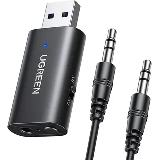 UGREEN Bluetooth Adapter 2 in 1 Bluetooth Transmitter Empfänger Klinke Bluetooth Sender für TV, Kopfhörer und Stereoanlage
