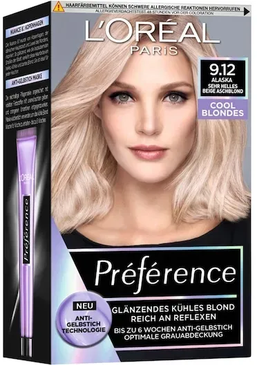 L’Oréal Paris Collection Préférence Cool Blondes Haarfarbe 9.12 Alaska/Sehr Helles Beige Aschblond