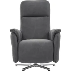 Relaxsessel CALIZZA INTERIORS "Olivin", grau (9 anthrazit), B:73cm H:110cm T:90cm, Microfaser 100% Polyester, Sessel, inklusiver stufenloser Kopfteilverstellung und mit Verstellung