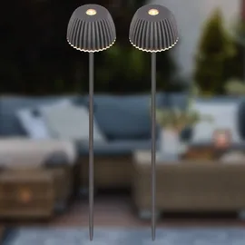 Briloner Außenleuchte Kunststoff, Metall 6 x 78,5 cm 2er Set grau