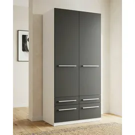 Priess Wäscheschrank Barcelona 94 x 193 x 54 cm Schwarz/Weiß