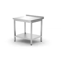 HENDI Arbeitstisch, Kitchen Line mit Grundboden und Aufkantung, 800x700x850mm