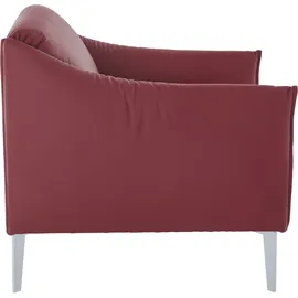 W.Schillig Cocktailsessel "sally", rot (ruby rot z59), B:84cm H:78cm T:84cm, Longlife Xtra-Leder Z59: Glattleder mit modischer Prägung. Hautstärke 0, 9 - 1, 1 mm., Sessel, Cocktailsessel, mit Metall-Winkelfüßen in Silber matt