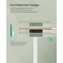 Songmics Höhenverstellbarer Schreibtisch elektrisch 160cm Memory-Funktion mit 4 Höhen pastellgelb - Gelb
