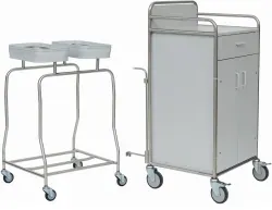 novocal Stationswagen SW 700 inkl. Hohem Frischwäscheschrank SW701K – NW72 , Kombination Zweifachsammler + 1 Schublade