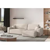 kaiser möbel Ecksofa mit schlaffunktion und bettkasten, Eckcouch, BEST XL stoff Poso Dicker Cord Beige