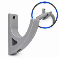 Wand Halterung Halter für Hula Hoop Reifen in Schwarz/Silber/Weiß aus Kunststoff (Silber)