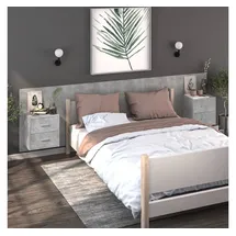 vidaXL Wand-Nachttische 2 Stk. Betongrau