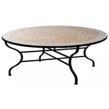 Marrakesch Orient & Mediterran Interior Mosaiktisch Ø 120 x 45 cm Beige/Weiß