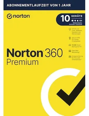Norton 360 Premium ND 75GB | 10 Geräte | Download & Produktschlüssel
