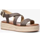 MK Espadrille-Sandale Lynn mit Signature-Logomuster und Plateau - Braun - Michael Kors - EU 37