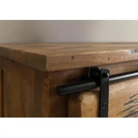 MASSIVMOEBEL24.DE Schrank Mango / Altholz 90x45x150 natur lackiert RAILWAY LUX #115