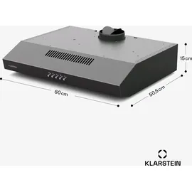 Klarstein Dunstabzugshaube 60cm, 200m3/h LED Edelstahl Acryl Schwarz