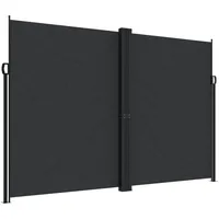 vidaXL Seitenmarkise 220 x 600 cm Schwarz Polyester