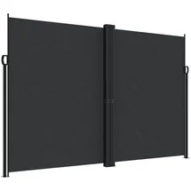 vidaXL Seitenmarkise 220 x 600 cm Schwarz Polyester