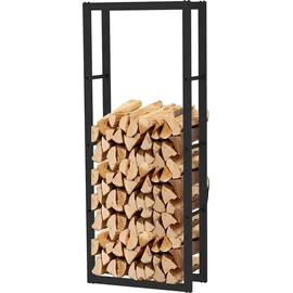 toboli Kaminholzregal Metall 150 x 25 x 60 cm Schwarz