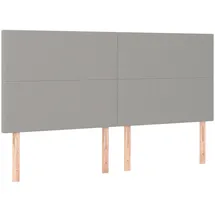 vidaXL Kopfteil Hellgrau 180 x 5 x 118/128 cm Stoff